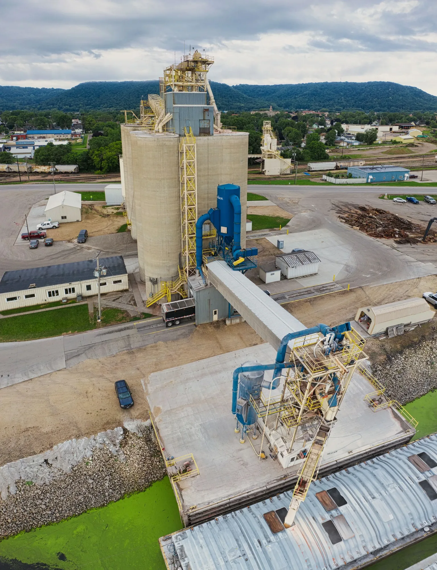 commercial or industrial asset photographed from an aerial drone perspective