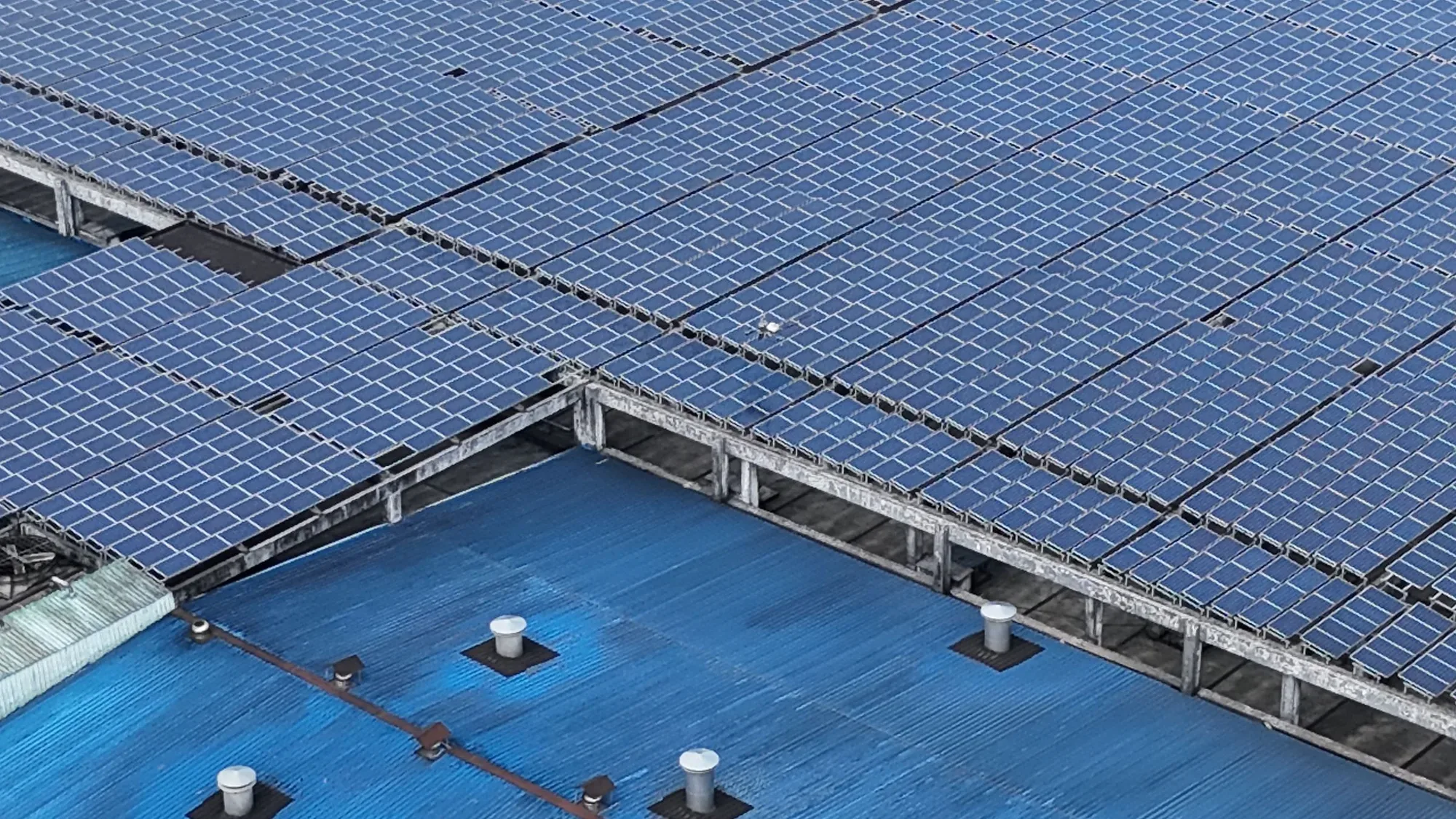 commercial or industrial asset photographed from an aerial drone perspective