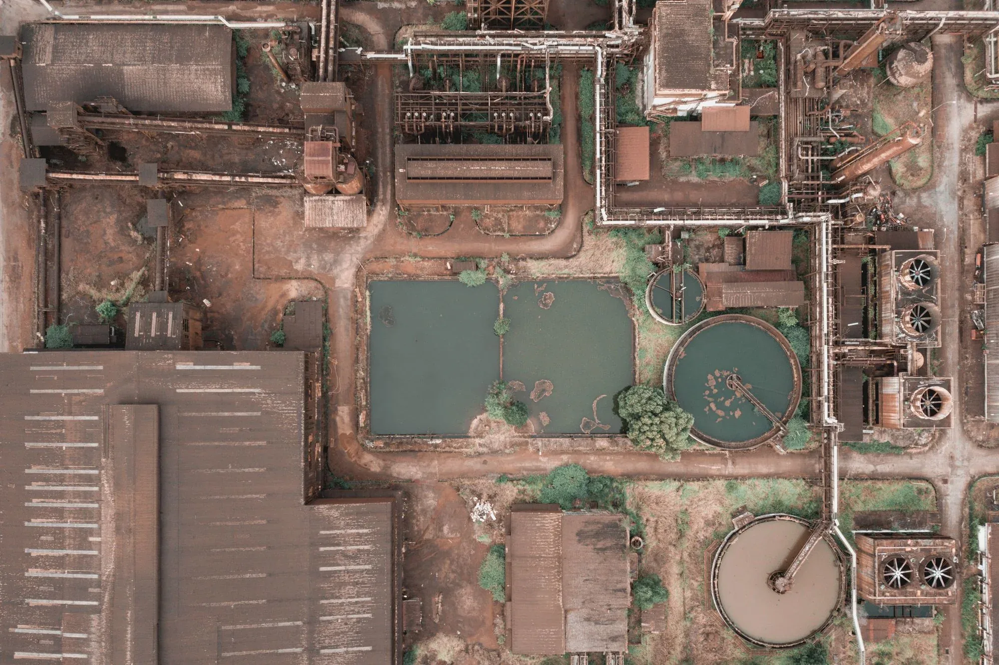 commercial or industrial asset photographed from an aerial drone perspective