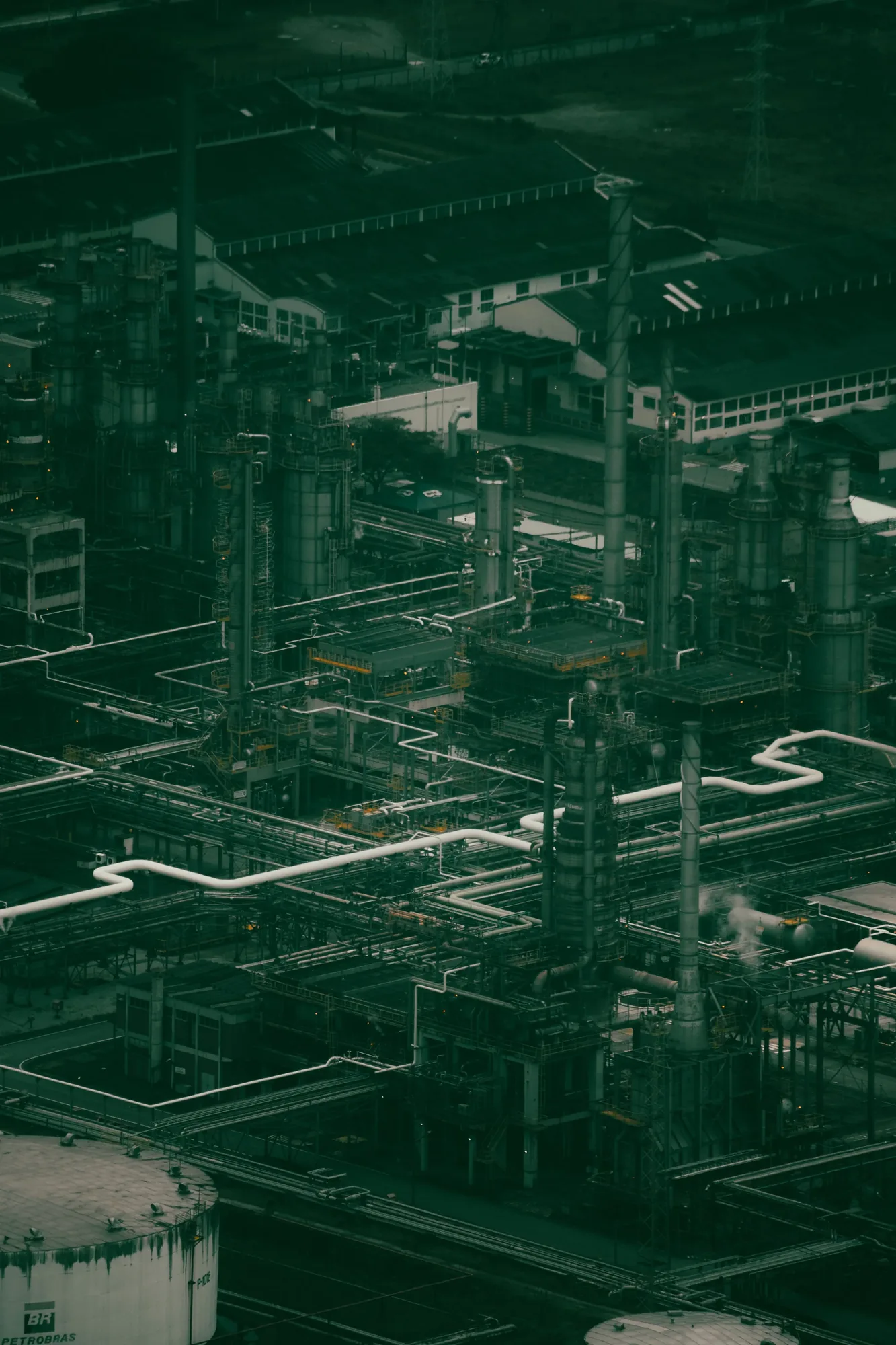 commercial or industrial asset photographed from an aerial drone perspective
