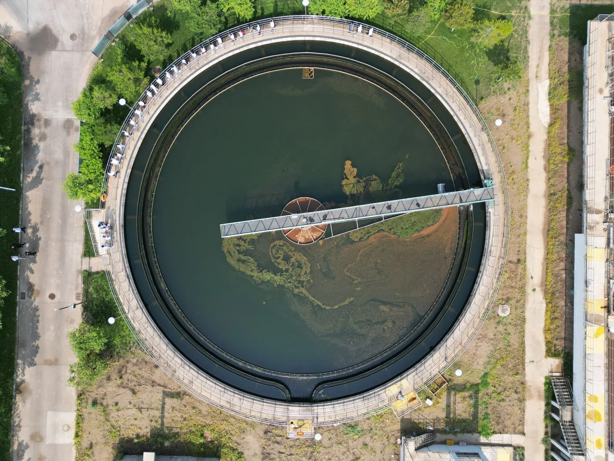 commercial or industrial asset photographed from an aerial drone perspective