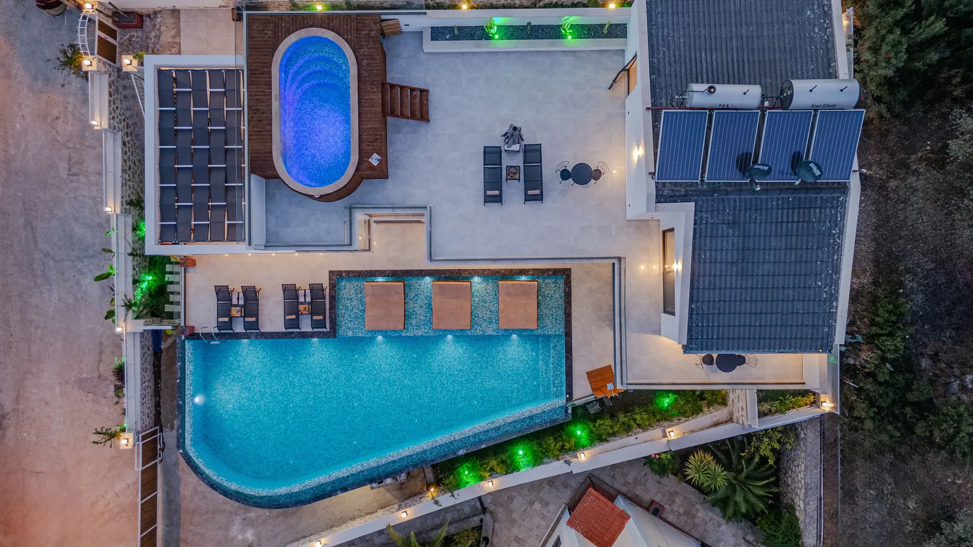 property and surrounding context photographed from an aerial drone perspective